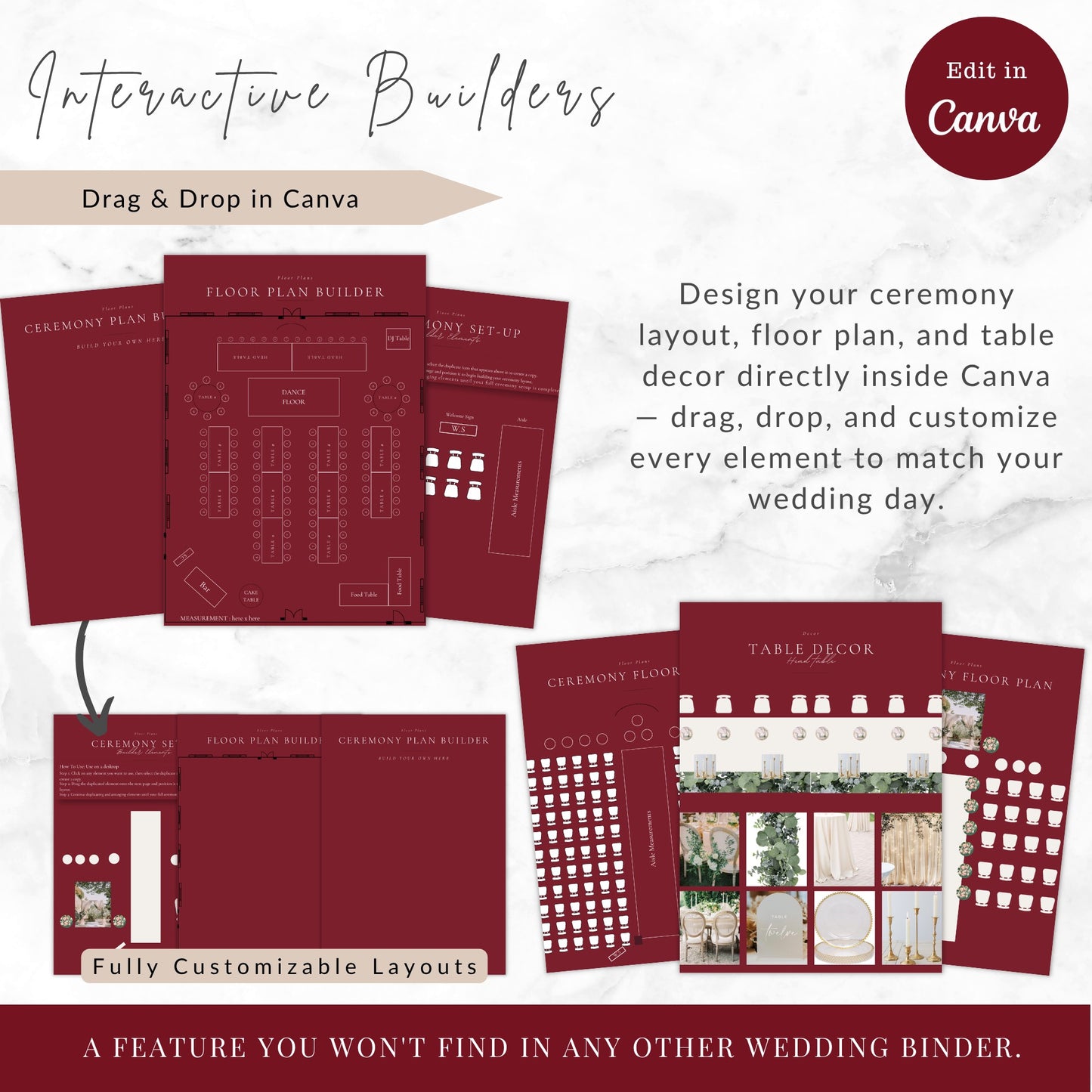 All Inclusive Day Of Wedding Binder | Editable Canva Template