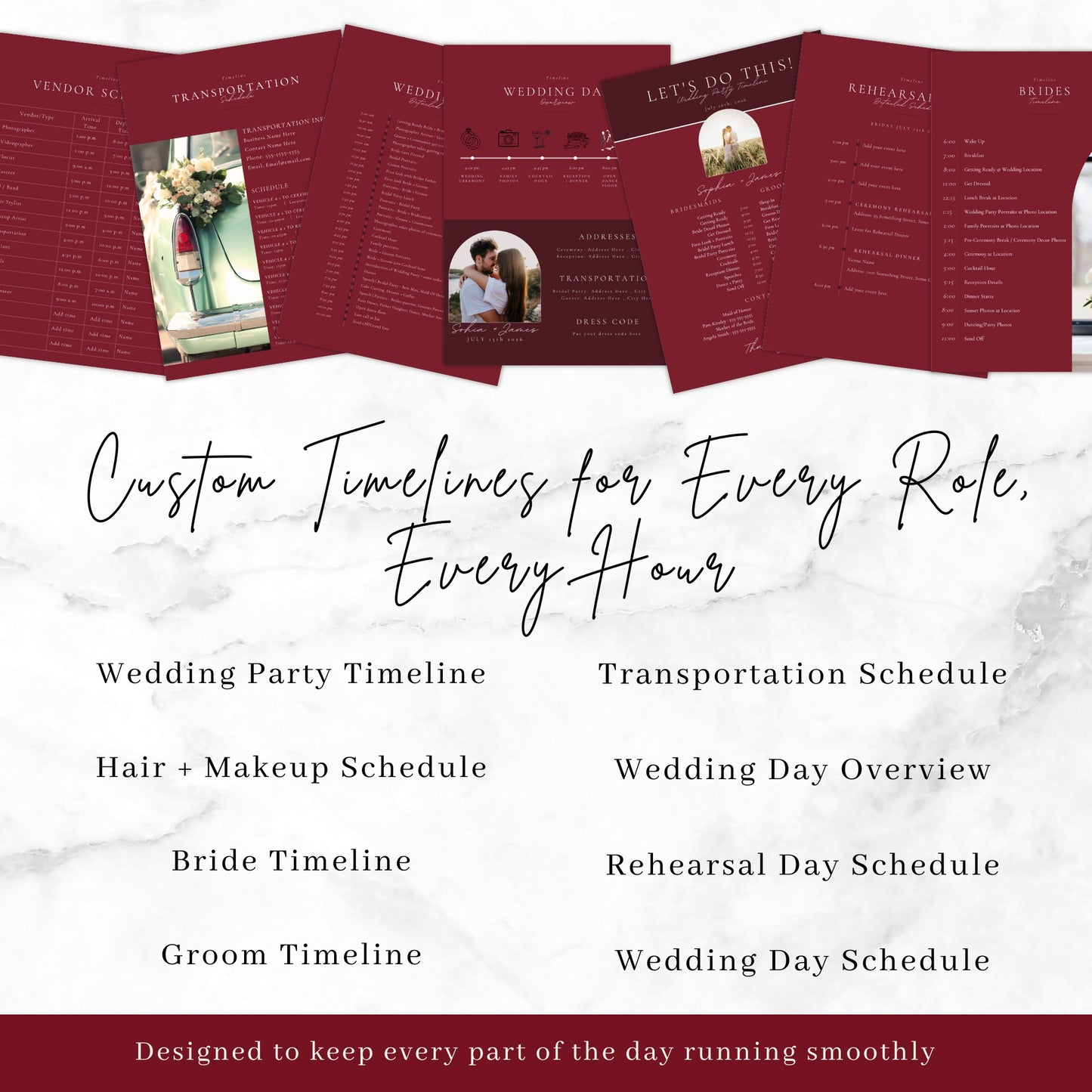 All Inclusive Day Of Wedding Binder | Editable Canva Template