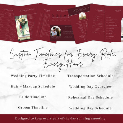 All Inclusive Day Of Wedding Binder | Editable Canva Template