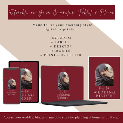All Inclusive Day Of Wedding Binder | Editable Canva Template